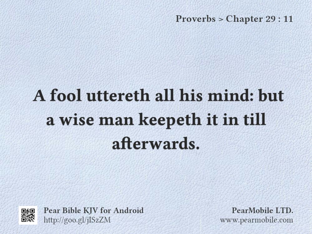 Proverbs, Chapter 29:11
